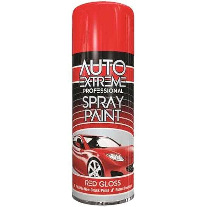 AUTO EXTREME PROFESSIONAL SPRAY PAINT RED GLOSS 400ML - FEATURES FLEXIBLE, NON-CRACK PAINT THAT IS PETROL RESISTANT AND QUICK-DRYING, ENSURING A PERFECT GLOSS FINISH FOR YOUR PROJECTS. - Image 1